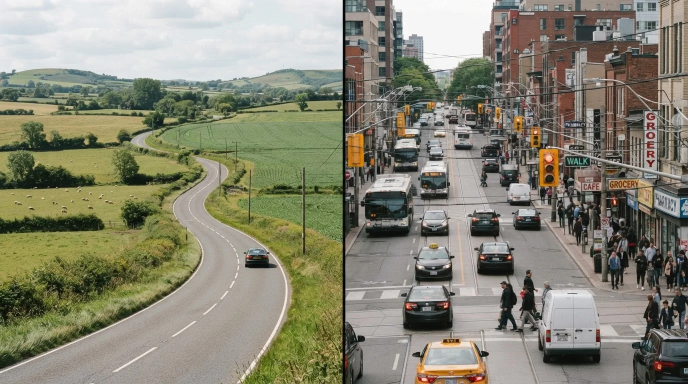 Rural Roads vs. Urban Streets: How Driving Risk Differs by Environment